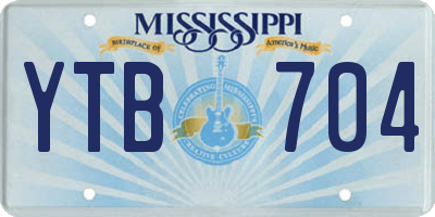 MS license plate YTB704