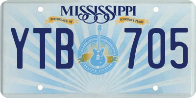 MS license plate YTB705