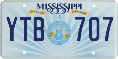 MS license plate YTB707