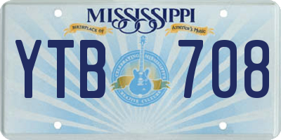 MS license plate YTB708
