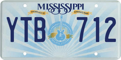 MS license plate YTB712