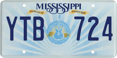 MS license plate YTB724