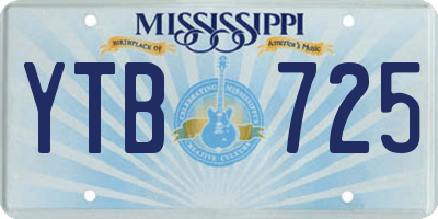 MS license plate YTB725