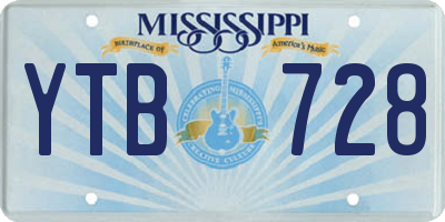 MS license plate YTB728