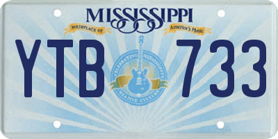 MS license plate YTB733