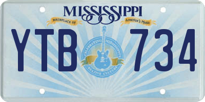 MS license plate YTB734