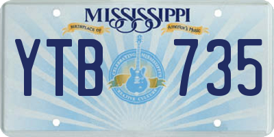 MS license plate YTB735