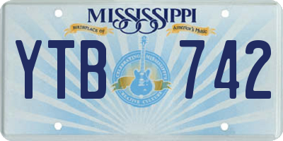 MS license plate YTB742
