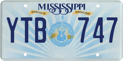 MS license plate YTB747