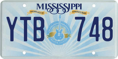 MS license plate YTB748