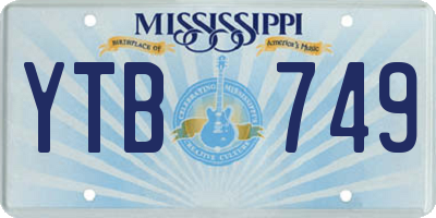 MS license plate YTB749