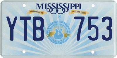 MS license plate YTB753
