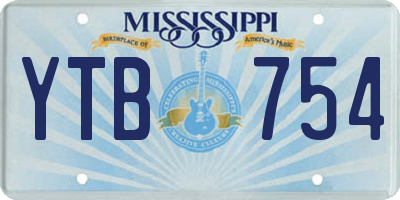 MS license plate YTB754