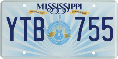 MS license plate YTB755