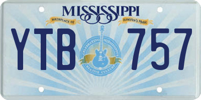 MS license plate YTB757