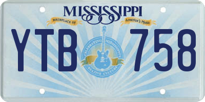 MS license plate YTB758