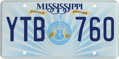 MS license plate YTB760
