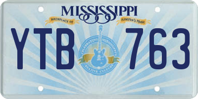 MS license plate YTB763