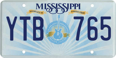 MS license plate YTB765