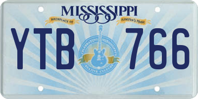 MS license plate YTB766