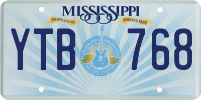 MS license plate YTB768