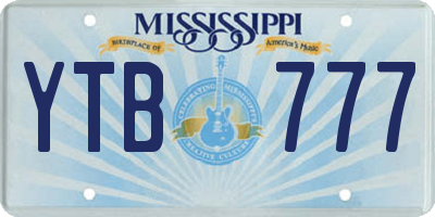 MS license plate YTB777