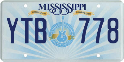 MS license plate YTB778