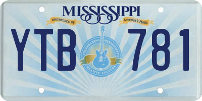 MS license plate YTB781