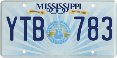 MS license plate YTB783