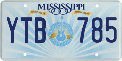 MS license plate YTB785