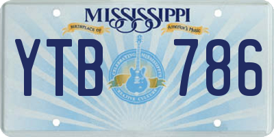 MS license plate YTB786