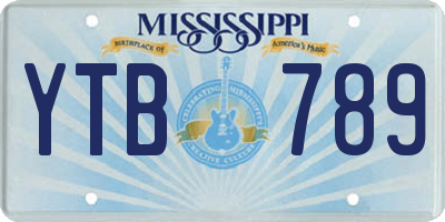 MS license plate YTB789