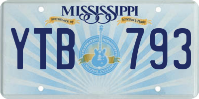 MS license plate YTB793