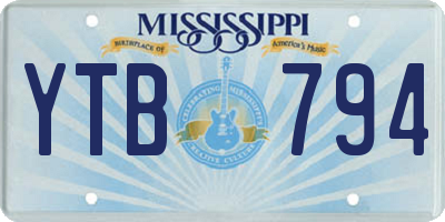 MS license plate YTB794