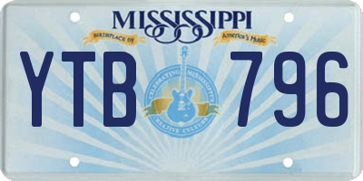 MS license plate YTB796