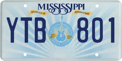 MS license plate YTB801