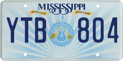 MS license plate YTB804