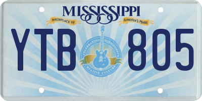 MS license plate YTB805