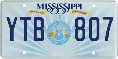 MS license plate YTB807