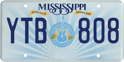 MS license plate YTB808