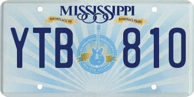 MS license plate YTB810