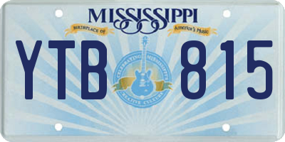 MS license plate YTB815