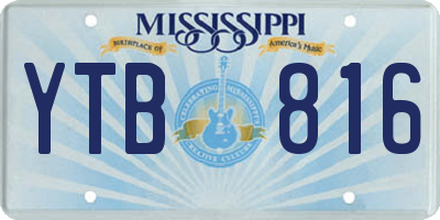 MS license plate YTB816