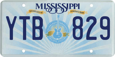 MS license plate YTB829
