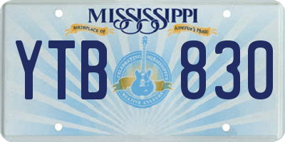 MS license plate YTB830