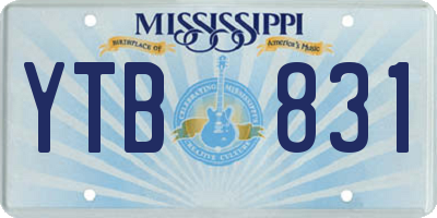 MS license plate YTB831
