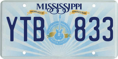 MS license plate YTB833