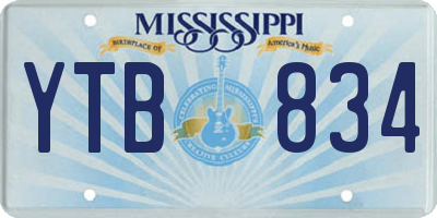 MS license plate YTB834