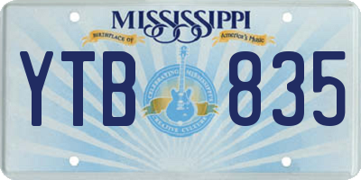MS license plate YTB835