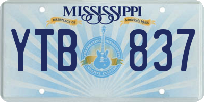 MS license plate YTB837